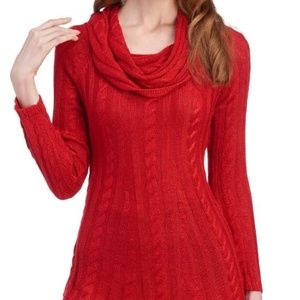 NWT CABLE & GAUGE Cable Knit Cowl Neck Tunic